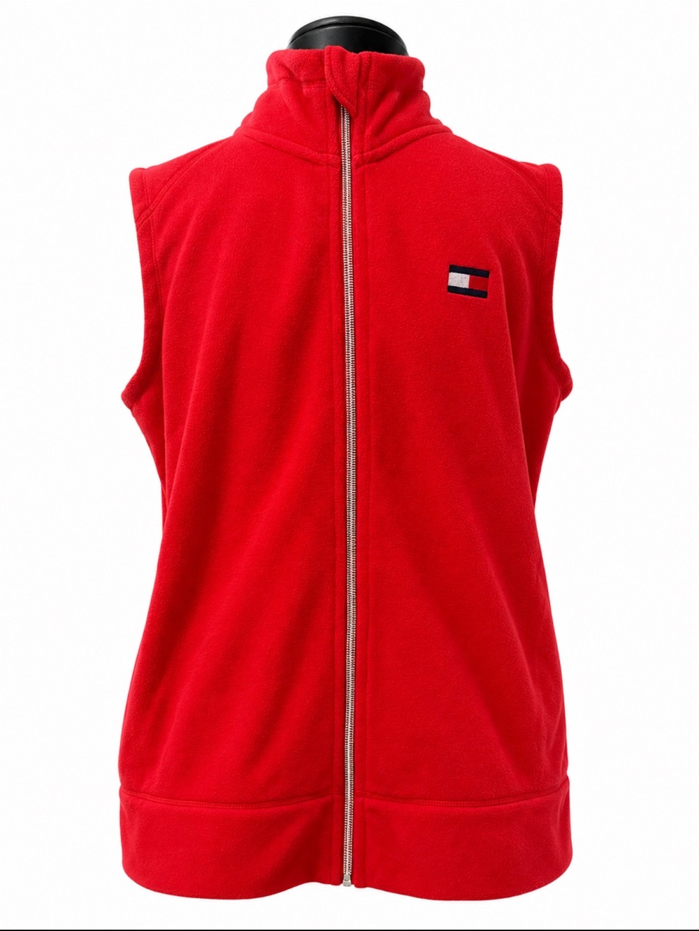 Tommy Hilfiger  Women’s Red Fleece Vest - Zip Front Size Large